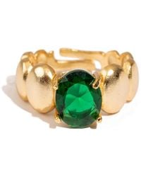 Ebru Jewelry - Emerald Aura Adjustable Ring - Lyst
