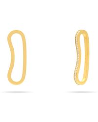 Meulien - Long Curvy Thin Bar Ear Cuff With Pave Cz - Lyst