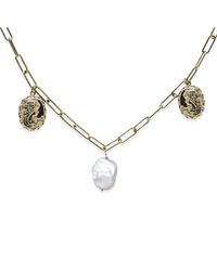 Vintouch Italy - Beatrice Gold-plated And Baroque Pearl Necklace - Lyst