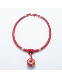 Yieon - Scarlet Lacquered Sandalwood Peace Buckle Pendant Necklace - Lyst