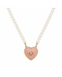 Vintouch Italy - Evil Eye Heart Necklace With Pearls - Lyst