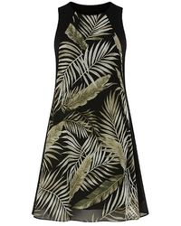 Conquista - Sleeveless A Line Print Chiffon Dress - Lyst