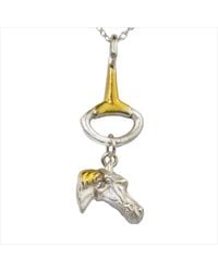 Simon Kemp Jewellers - Horse Head And Snaffle Bit Pendant Eighteen. Carat On Solid Sterling - Lyst