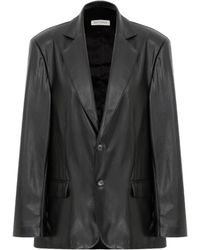 NAZLI CEREN - Boxy Vegan Leather Blazer - Lyst