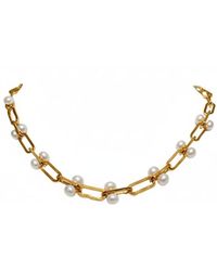 Eyeconic by Samar Ajram - Link Chain Pearl Necklace - Lyst