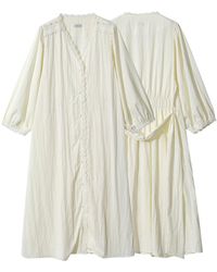 Luna Luz - Neutrals Caché Washed Shirt Robe Dress - Lyst
