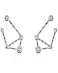 Genevieve Collection - Libra Zodiac Constellation Earring 18K & Diamond - Lyst