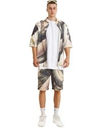 mysimplicated - Neutrals Short Sleeve Shirt And Bermuda Set With Snake Design - Lyst