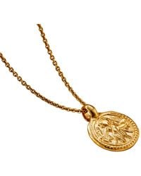 Posh Totty Designs - Plated Vintage Style Circle Lucky Deity Charm Necklace - Lyst