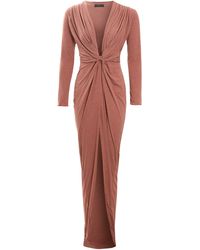 Sarvin - Rose Twist Knot Front Dress - Lyst