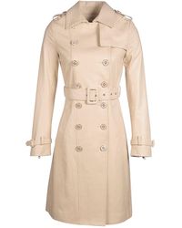 Santinni - Neutrals 'Belle Du Jour' 100% Leather Trench Coat - Lyst