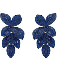 LÁTELITA London - Petal Cascading Flower Earrings Sapphire Cz - Lyst