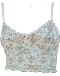 Noblesse Oblige - Two Tone High Apex Flock Effect Bralette - Lyst