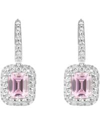 Arte Madrid - Gemma Rectangular Charm Hoop Earrings - Lyst
