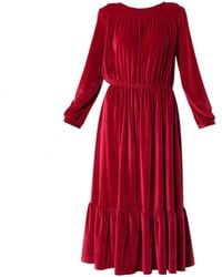 Metamorph - Long Sleeve Velvet Dress - Lyst