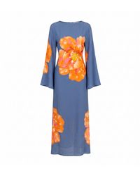Tantra Spain Sl - Long Floral Dress With Round Neck And Straps - Lyst