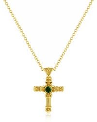 Unaloe - Eternal Cross Vermeil Necklace With Emerald – Luxury Religious Jewelry - Lyst