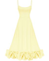 POST MERIDIEM - Flounce Bustier Midi Dress - Lyst
