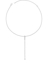 Lucy Quartermaine - Solid Sterling Skinny Drip Long Pendant With Topaz - Lyst