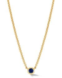 Dower & Hall - Sapphire Round Dewdrop Pendant - Lyst