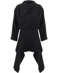 concept A trois - Elegant Top With Peplum And Pleats With Sequined Details - Lyst