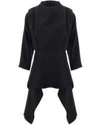 concept A trois - Elegant Top With Peplum And Pleats With Sequined Details - Lyst