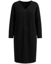 Conquista - Knit Long Sleeve Lined Sack Dress With Concealed Zip & Pockets - Lyst