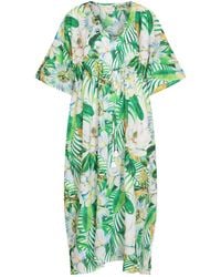 NoLoGo-chic - Passion Flower Mustique Kaftan Cotton Cambric Multi - Lyst