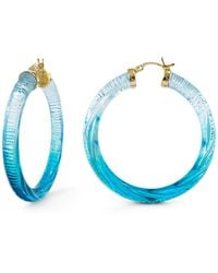 Gold & Honey - Aqua Ombre Hoop Earrings - Lyst