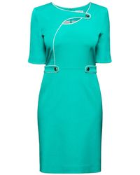 Rumour London - Francesca Aqua Dress With Keyhole Tab Neckline - Lyst