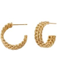 Elk & Bloom - Triple Twisted C 14K Huggie Hoops - Lyst