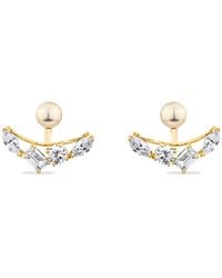 SALLY SKOUFIS - Reflection Ear Jacket With Natural Pearl & Made Cz Diamond Stimulant - Lyst