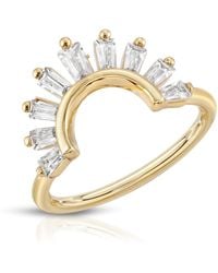 Glamrocks Jewelry - Baguette Arc Ring - Lyst