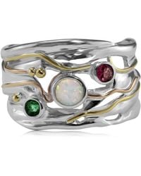 Isla Silver - Opal, Emerald, & Tourmaline Ring - Lyst