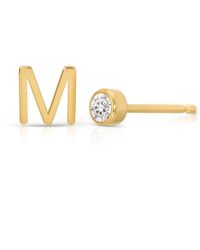 Maya Brenner - Monogram Earring Set 14k Yellow - Lyst