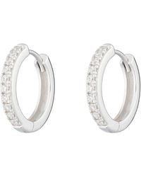 Scream Pretty - Large Huggie Earrings With Clear Stones - Lyst