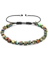Anchor and Crew - Multicoloured Imperial Jasper Ralph Silver & Stone Skinny Macrame Bracelet - Lyst