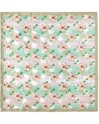 Asyii - Neutrals Printed Tropical Floral Silk Twill Square - Lyst