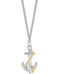 True Rocks - Mini Anchor Pendant Sterling With 18Kt-Plate Detail - Lyst