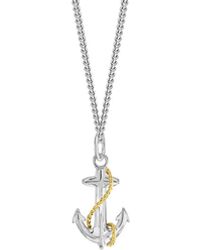 True Rocks Mini Anchor Pendant Sterling Silver With 18kt Gold-plate Detail - Metallic