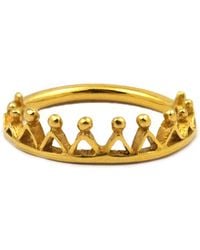 Annabelle Lucilla Jewellery Dainty Stella Crown Ring Gold - Metallic