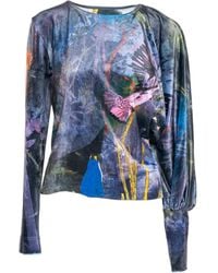 ARTISTA - Serena Velvet Asymmetric Sleeve Top - Lyst