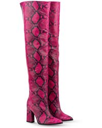 Rosamund Muir London - Roma & Snake Print Over Knee Boots - Lyst