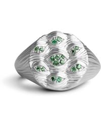 Kasun - Eyes Of Many Signet Ring – & Tsavorite Eyes - Lyst