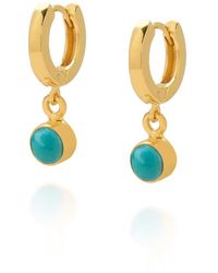 Nellou Jewellery - Gem Hoop December Birthstone Earrings Plated Sterling - Lyst