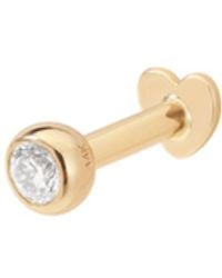Vanhi - 14K Solid Bezel Set Lab-Grown Diamond Flat Back Stud - Lyst