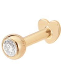 Vanhi - 14K Solid Bezel Set Lab-Grown Diamond Screw Flat Back Stud - Lyst
