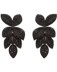 LÁTELITA London - Petal Cascading Flower Earrings Gold Black Cz - Lyst