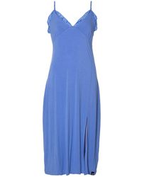 Pretty You London - Bamboo Frill Chemise In Cornflower - Lyst