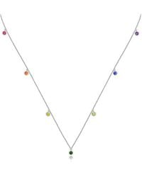 Genevieve Collection - 18K Raindow Color Gemstone Necklace Choker - Lyst